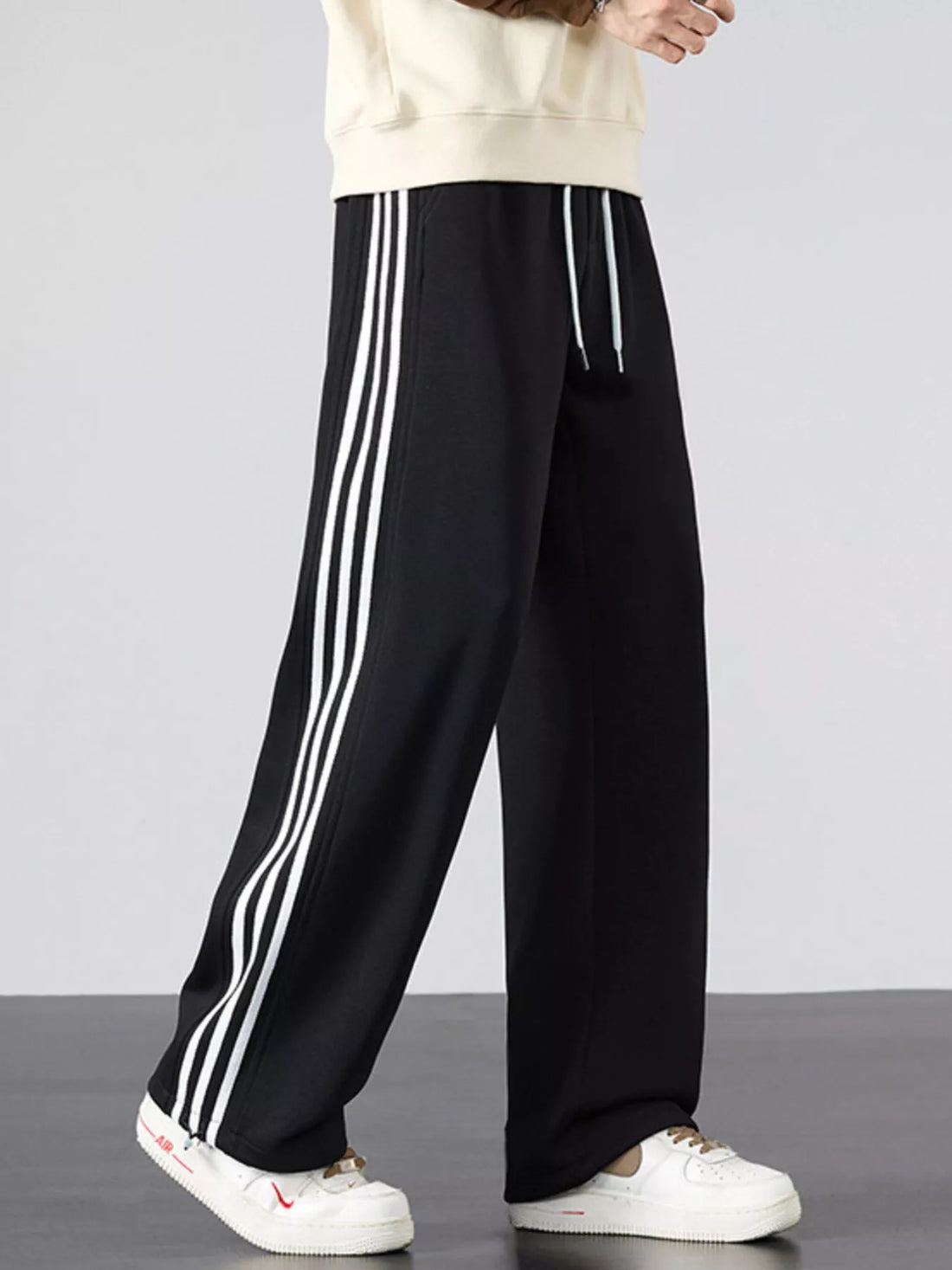 Men's Plus Size Casual Striped Wide Leg Sweatpants - cas7m