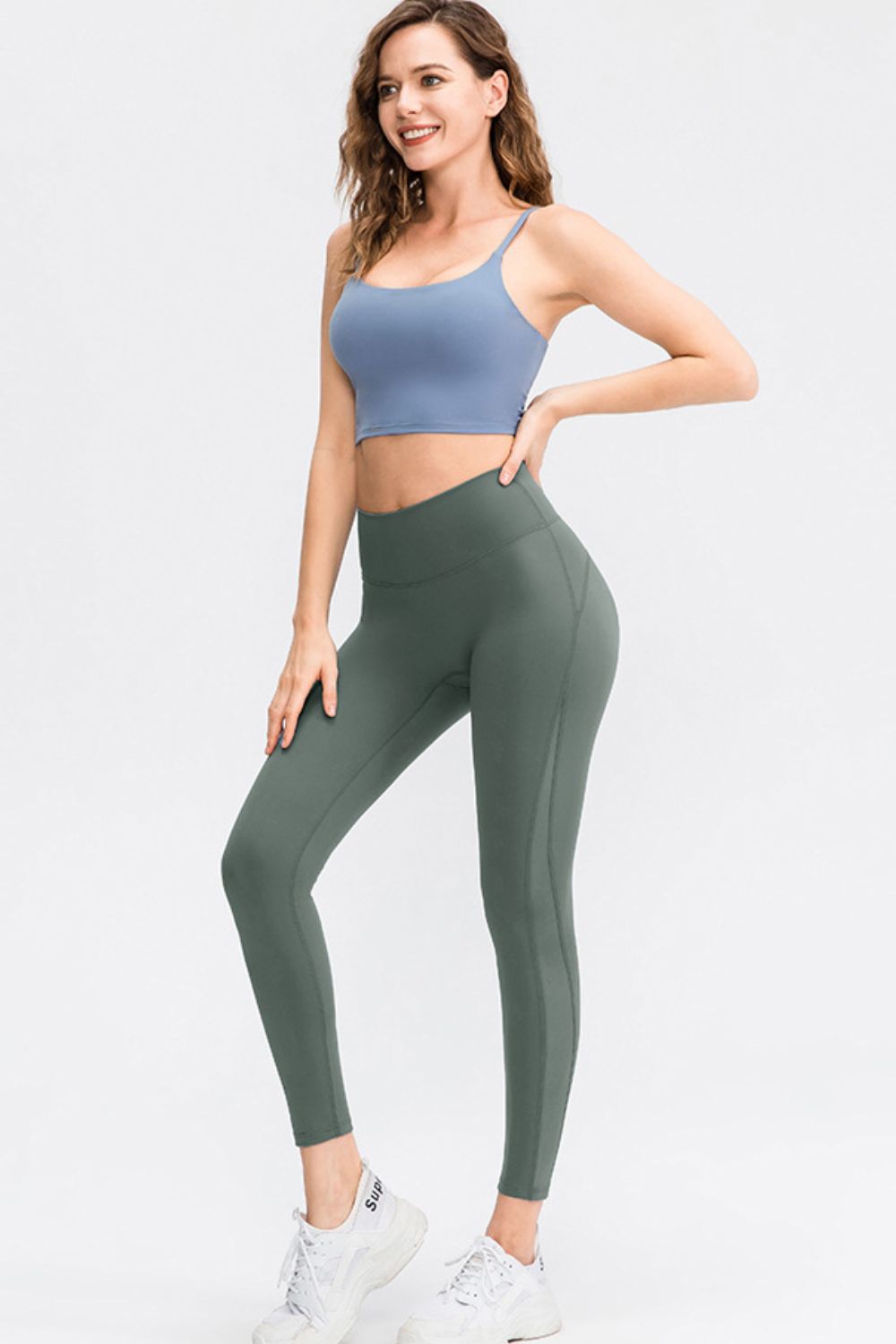 Wide Waistband Slim Fit Long Sports Pants - cas7m
