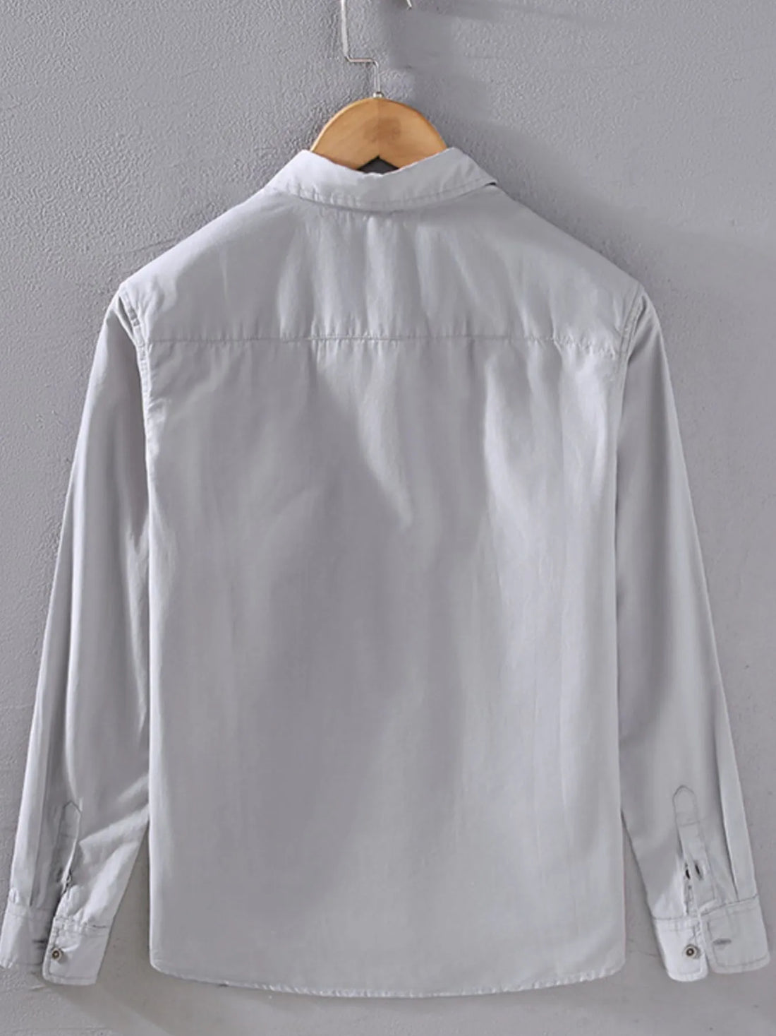 Men's Plus Size Long Sleeve Button-Up Shirt - cas7m
