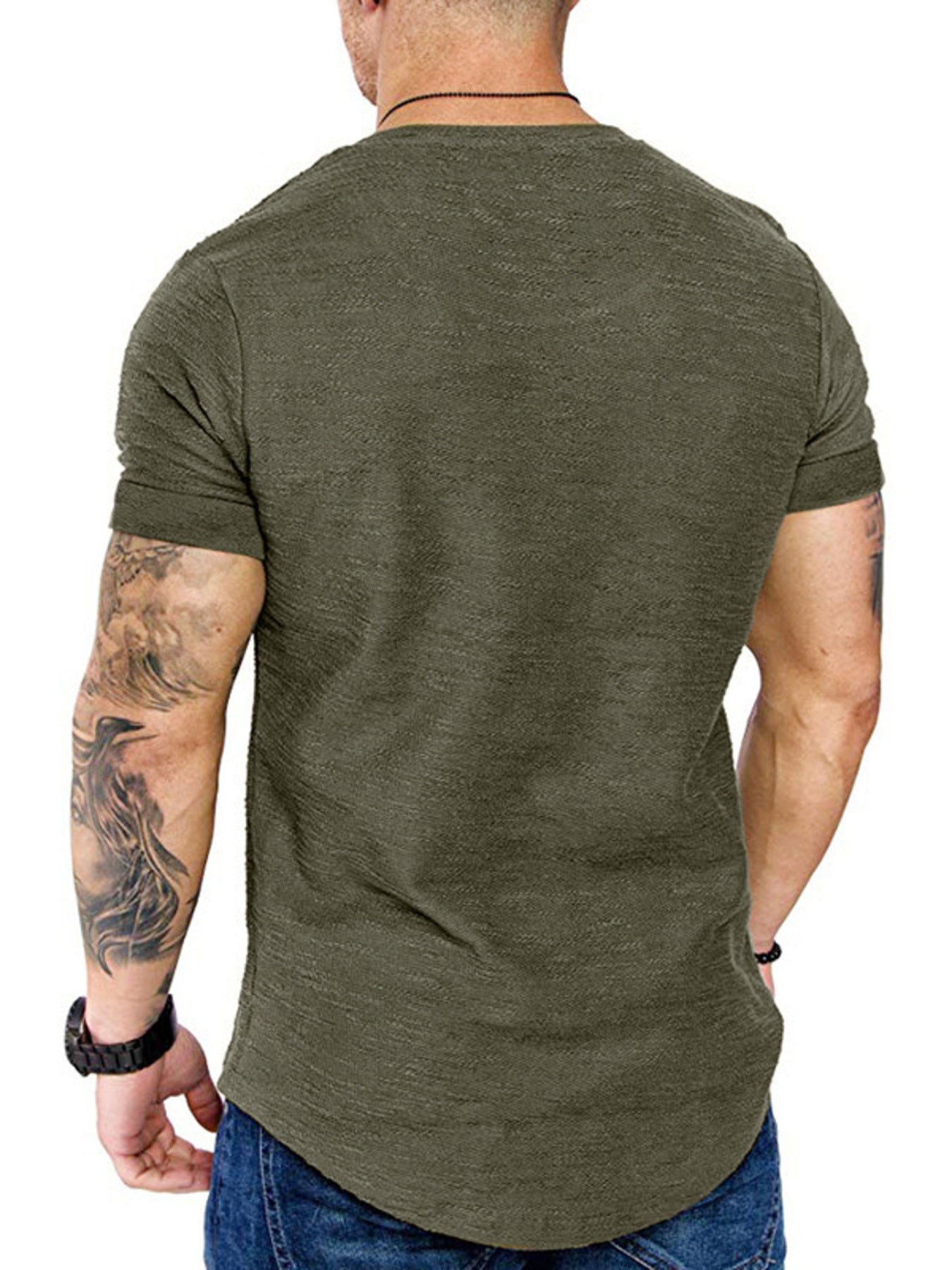 Men's Round Neck Slim Fit Casual T-Shirt - cas7m
