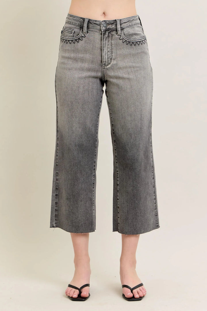 Judy Blue Full Size Wide Leg Capris Jeans Plus Size - cas7m