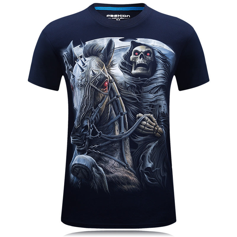 Men's 3D T-shirt round neck loose short sleeve - cas7m