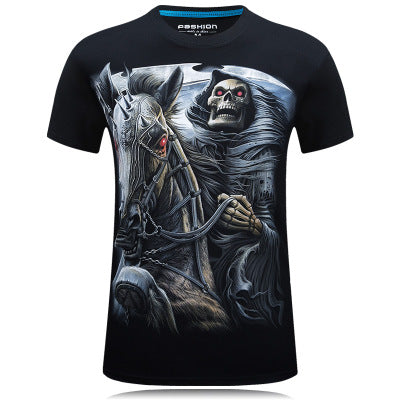Men's 3D T-shirt round neck loose short sleeve - cas7m
