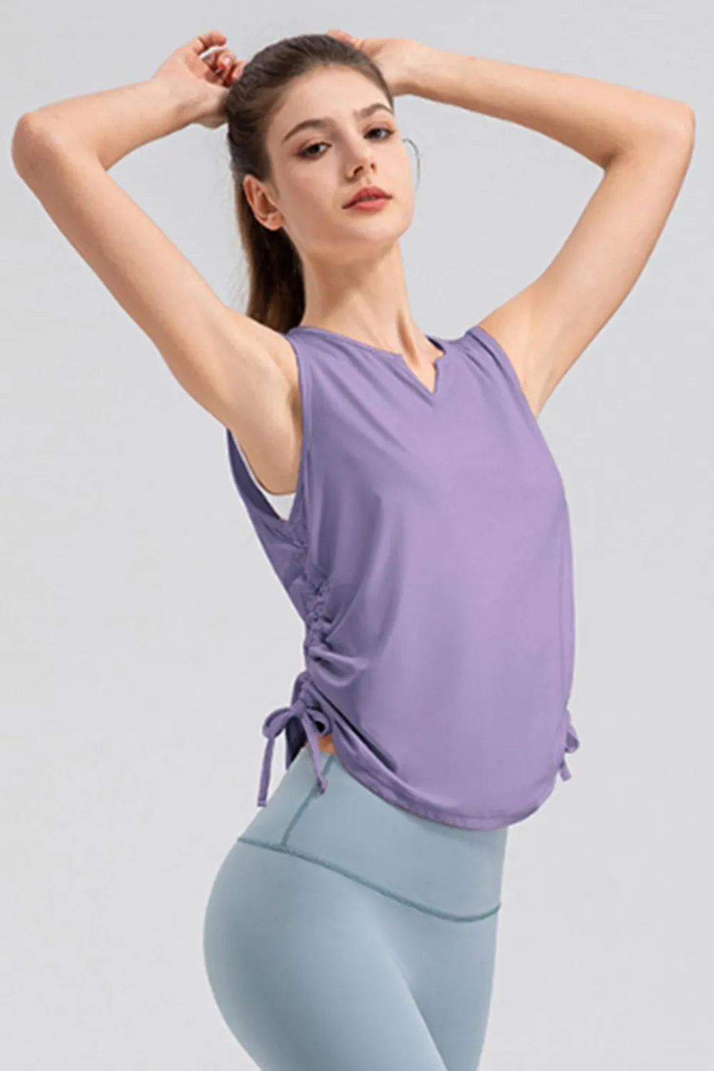 Notched Wide Strap Active Tank - cas7m