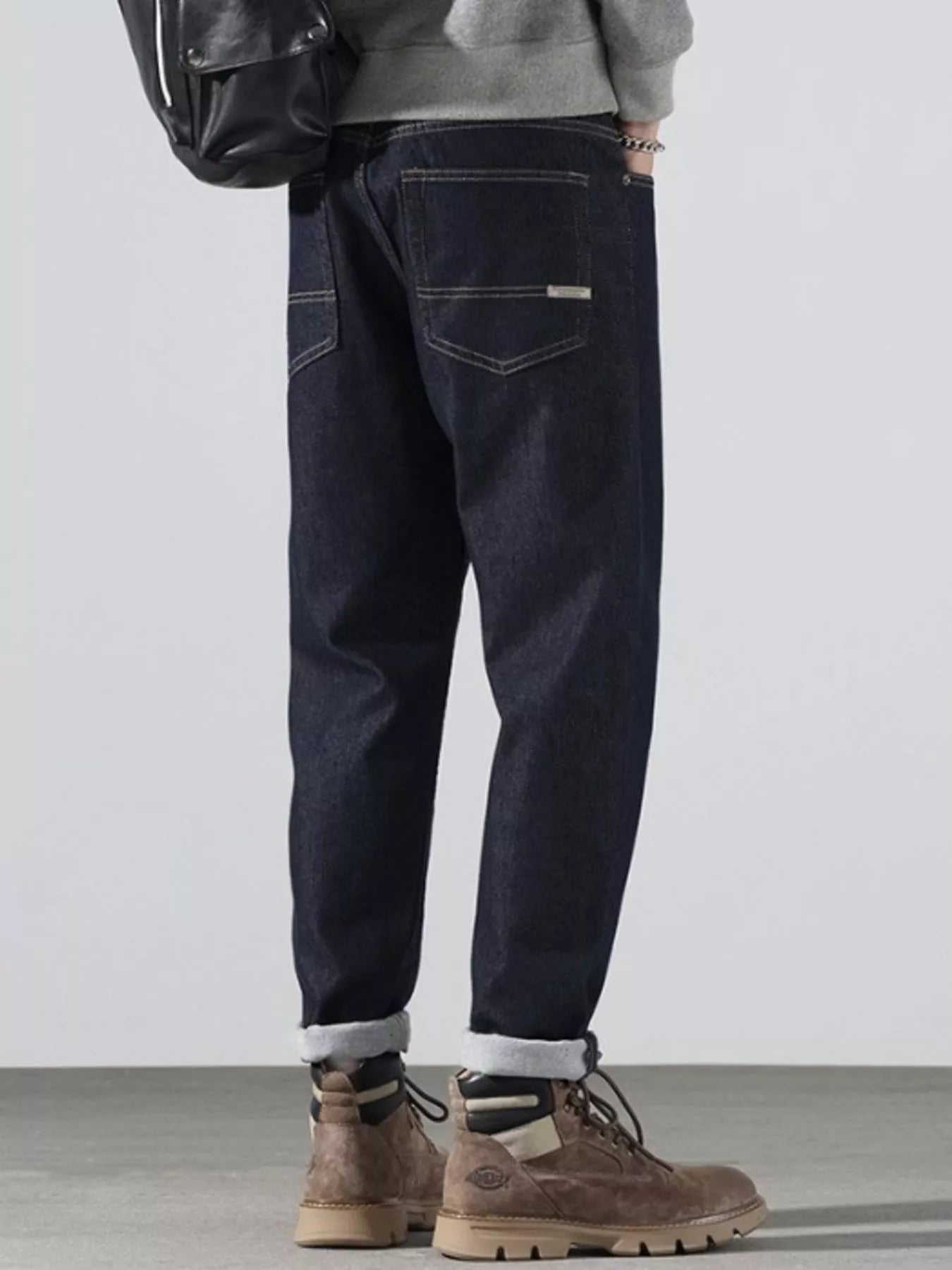 Men's Pocketed Loose Fit Jeans - cas7m