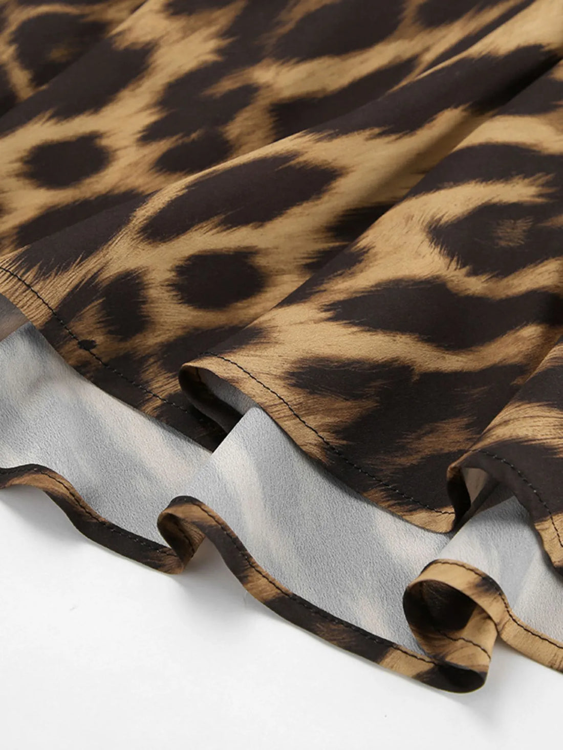 Leopard Print High Waist Flare Maxi Skirt - cas7m