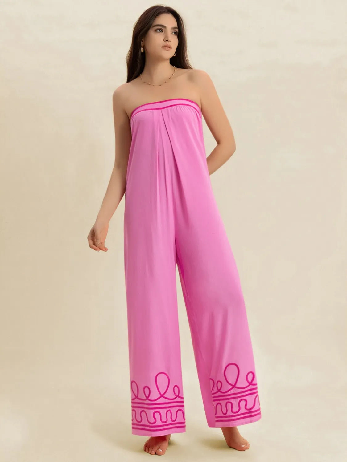 Wide Leg Tube Jumpsuit - cas7m