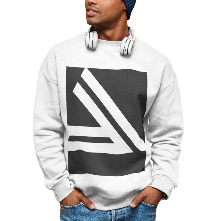 Men's Double Slanted Logo Crewneck Sweatshirt - cas7m