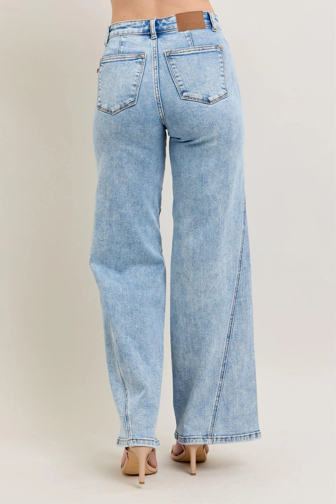 Judy Blue Full Size High Waist Wide Leg Jeans with Skewed Inseam Plus Size - cas7m