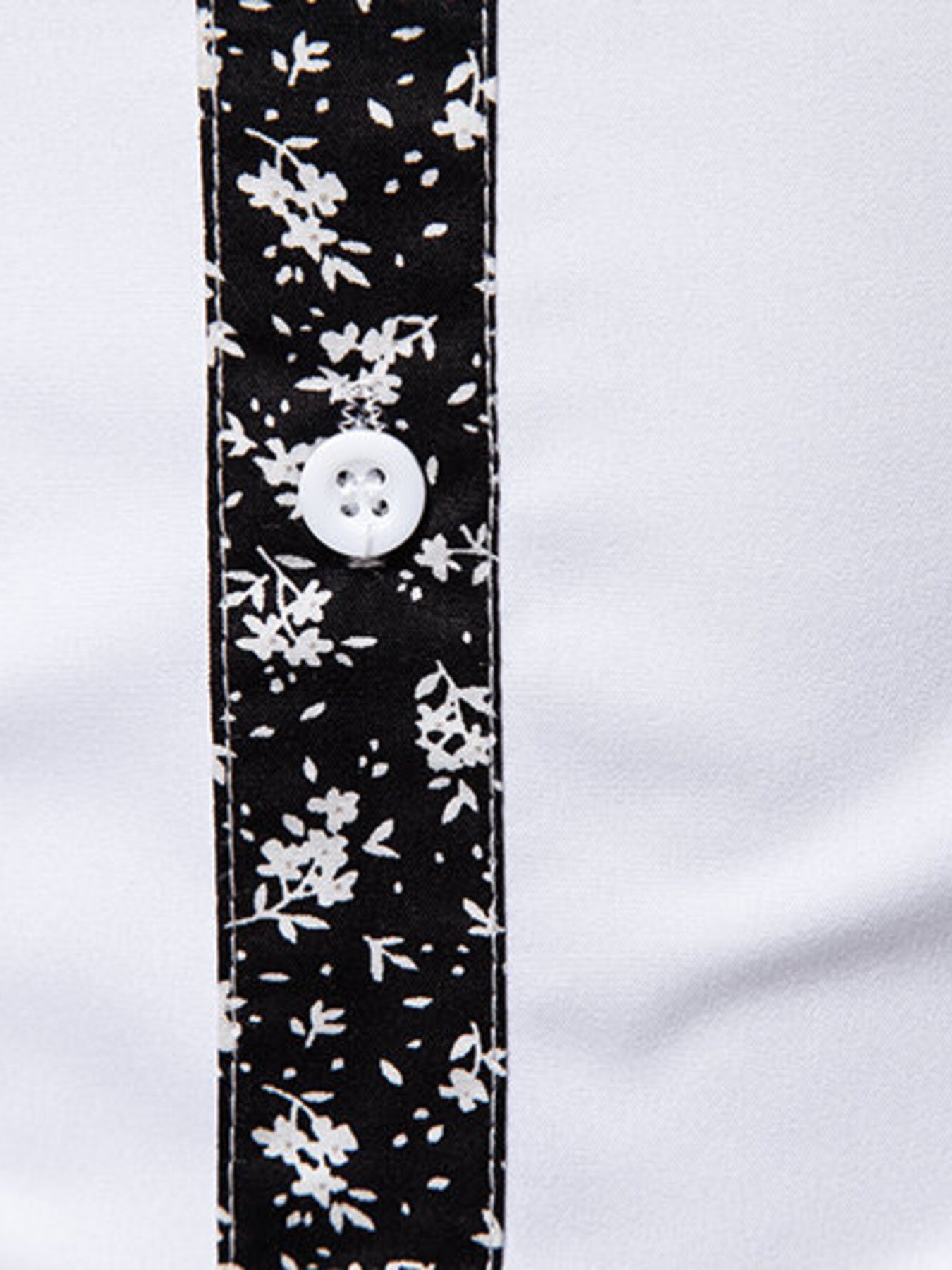 Men's Floral Trim Slim Fit Long Sleeve Shirt - cas7m