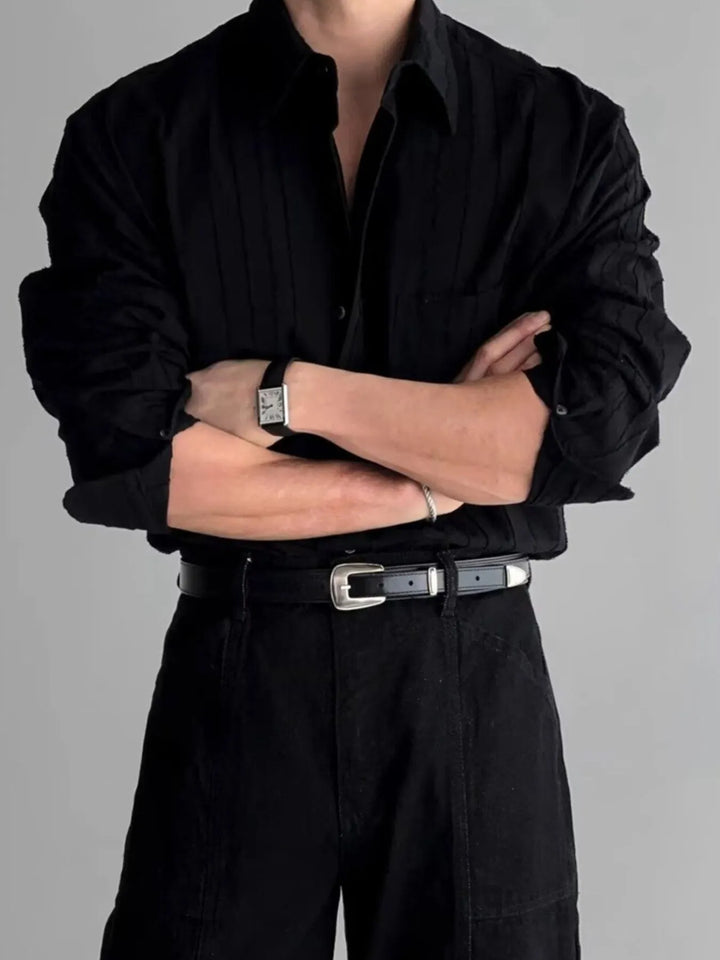 Men's Button Up Long Sleeve Shirt - cas7m