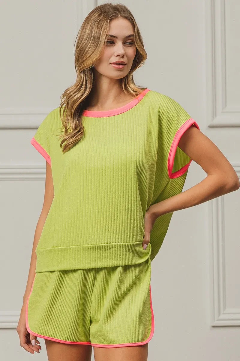 BiBi Cord Rib with Band Side Slit Shorts - cas7m