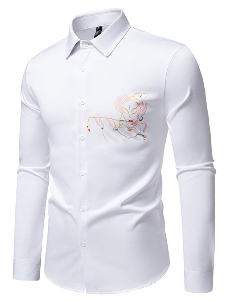 Men's Button Up Long Sleeve Shirt - cas7m