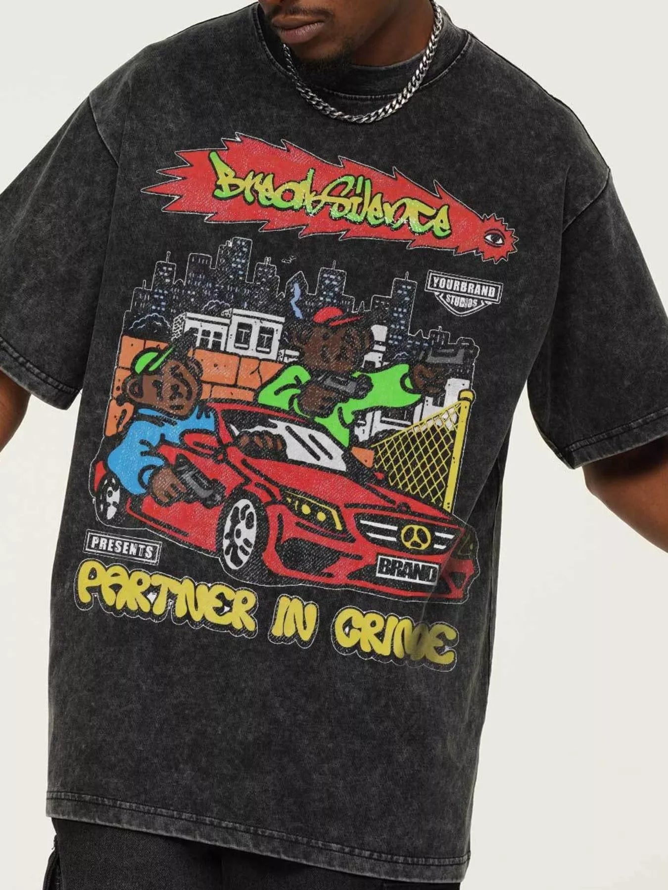 Men's Graphic Crew Neck T-Shirt - cas7m