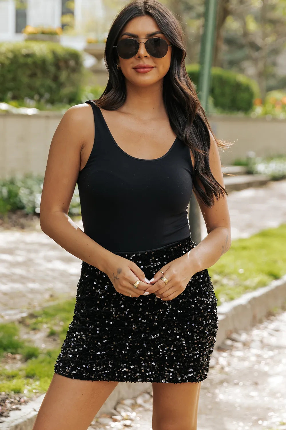 Sequin Mini Skirt - cas7m