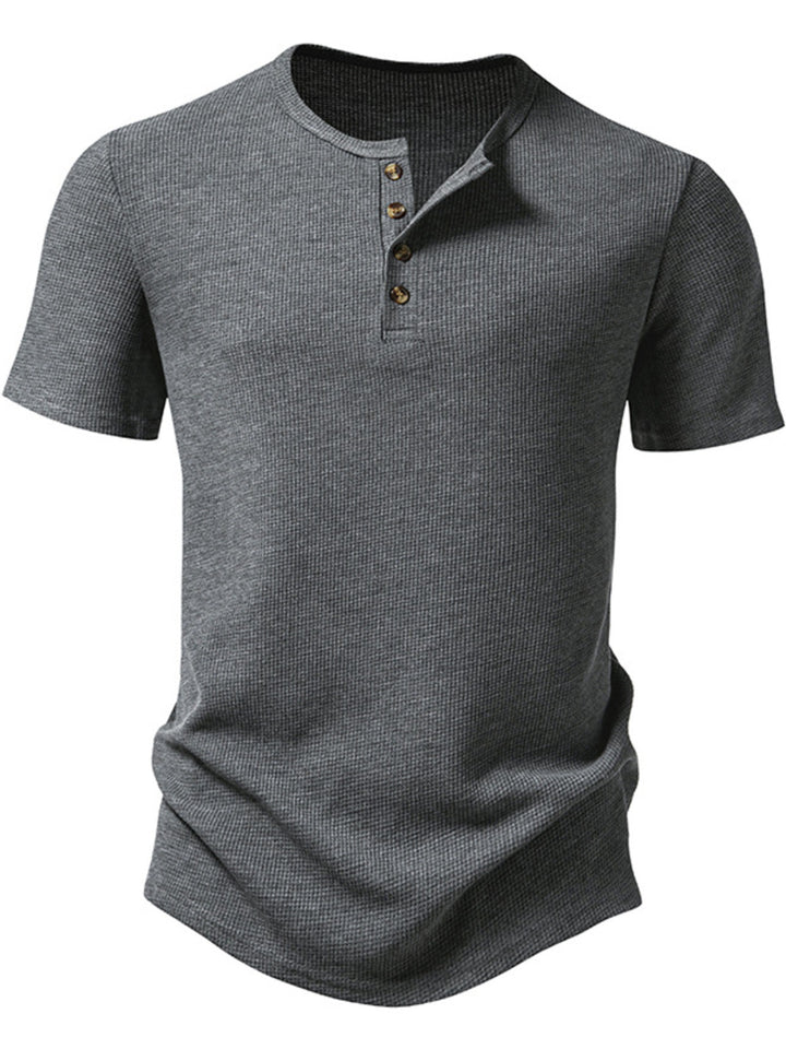 Men's Button Detail Short Sleeve T-Shirt - cas7m