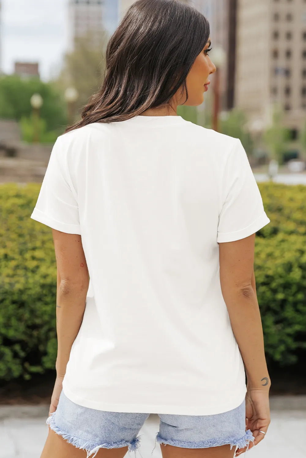 Graphic Round Neck Short Sleeve T-Shirt - cas7m