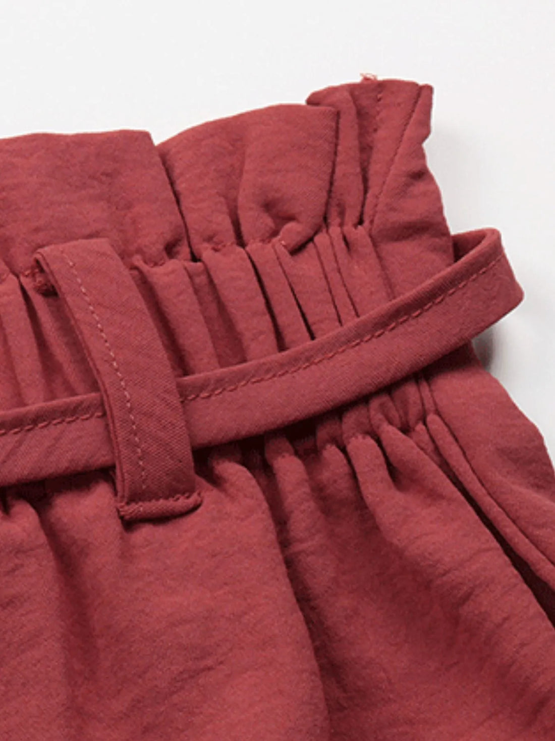 Tied Solid Color Shorts - cas7m