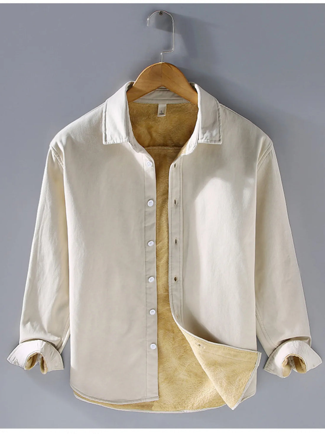 Men's Plus Size Button Up Long Sleeve Shirt - cas7m