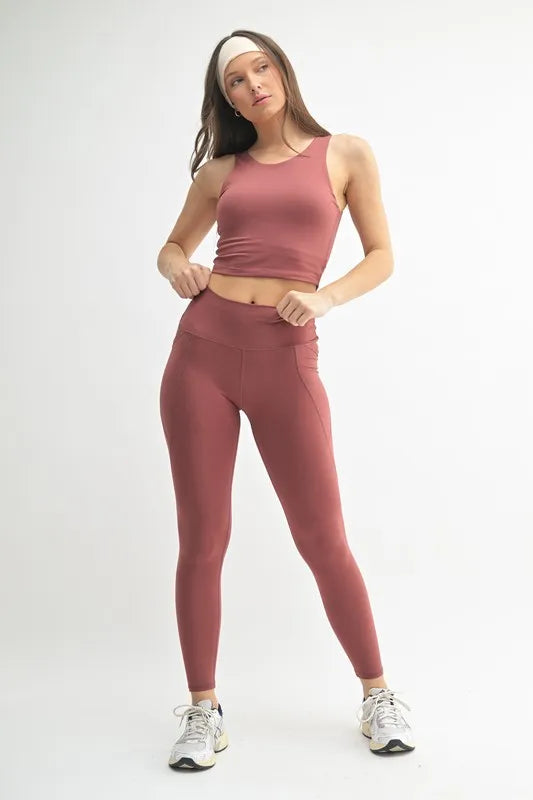 MONO B Venice Cloud Light Sculpt High-Waisted Leggings - cas7m