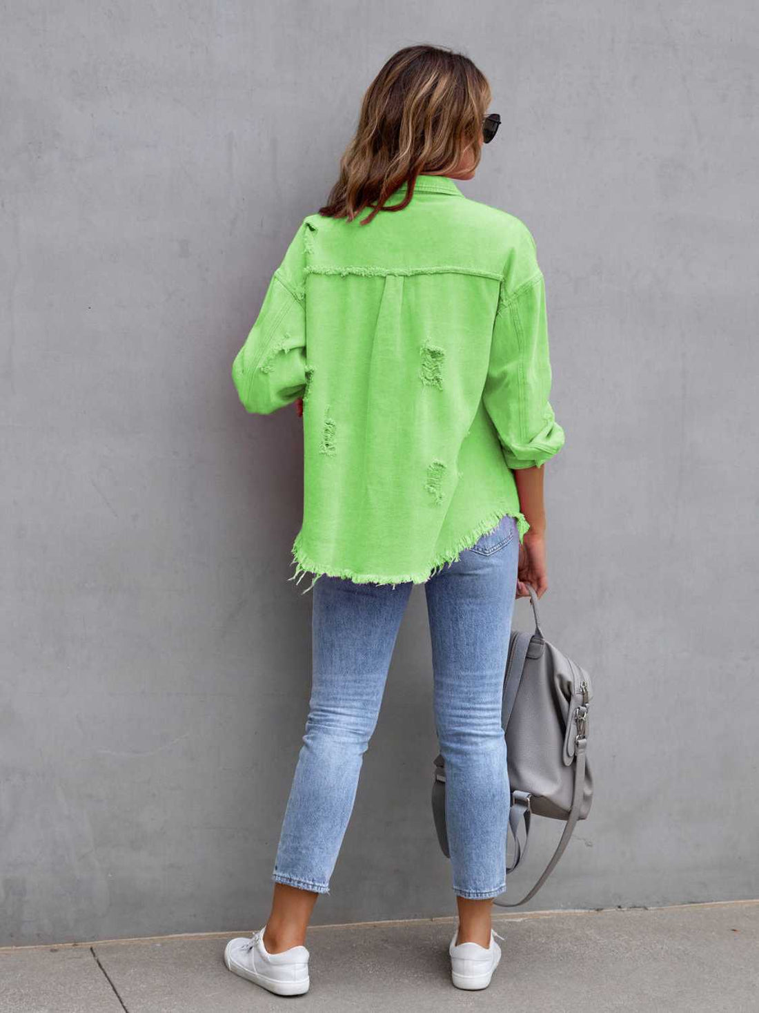 Chic Fringe Cotton-Blend Pullover Top - No Stretch, Machine Washable - cas7m
