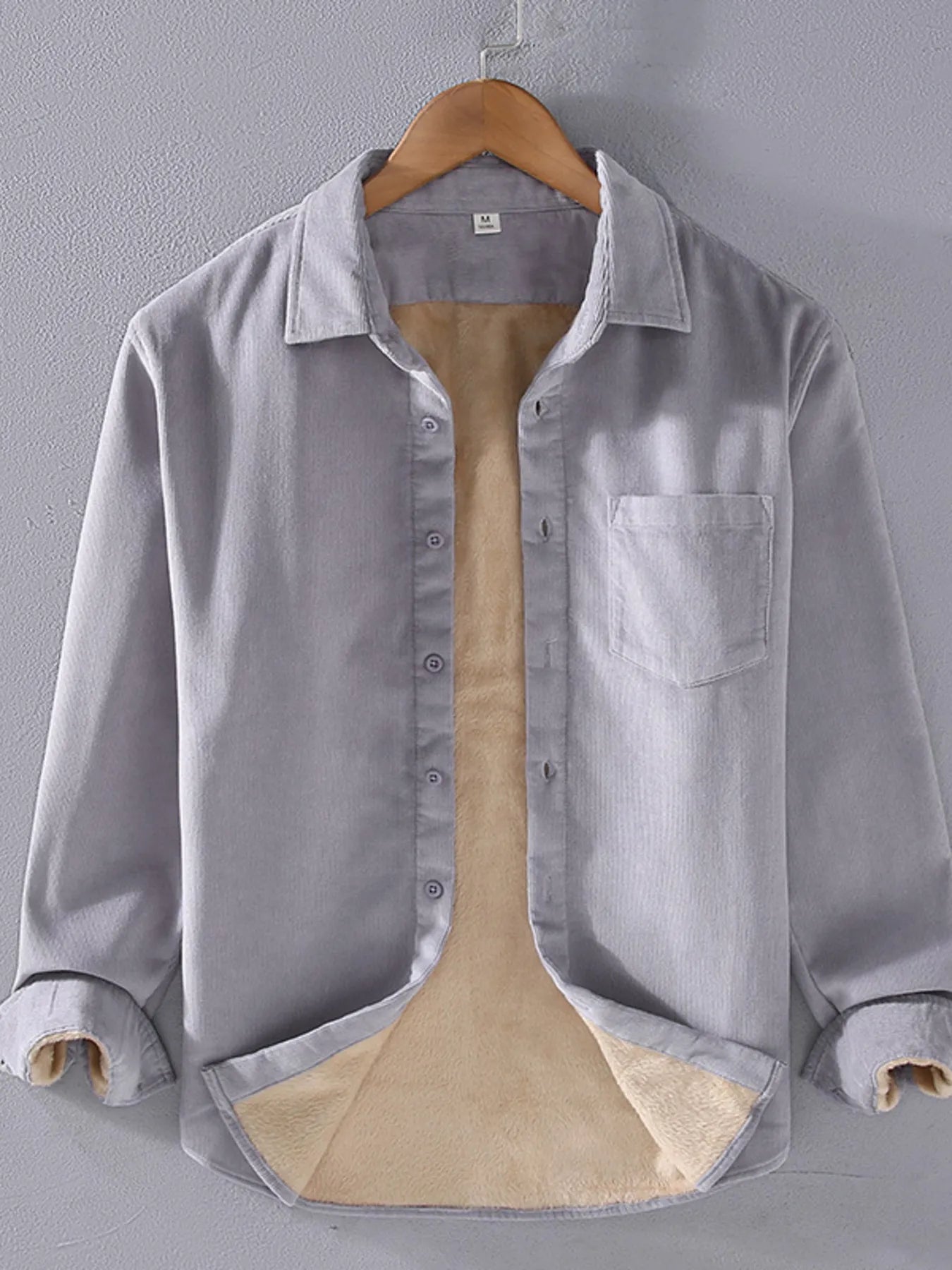 Men's Plus Size Button Up Long Sleeve Shirt - cas7m