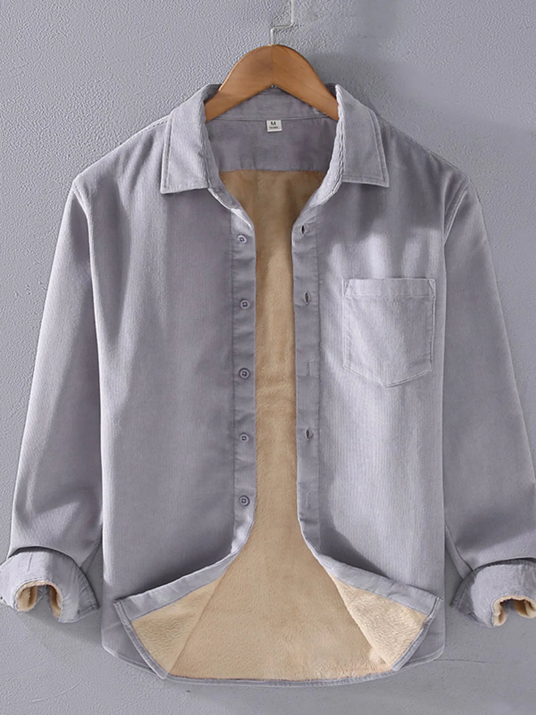 Men's Plus Size Button Up Long Sleeve Shirt - cas7m