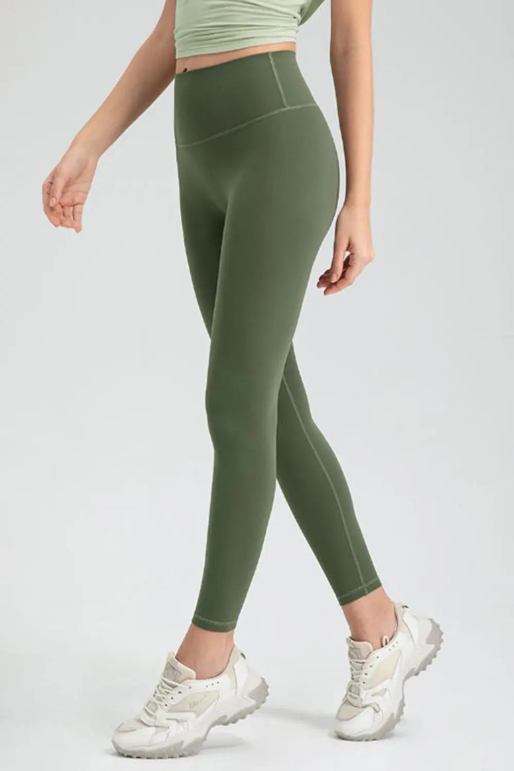 Wide Waistband High Waist Sport Leggings - cas7m