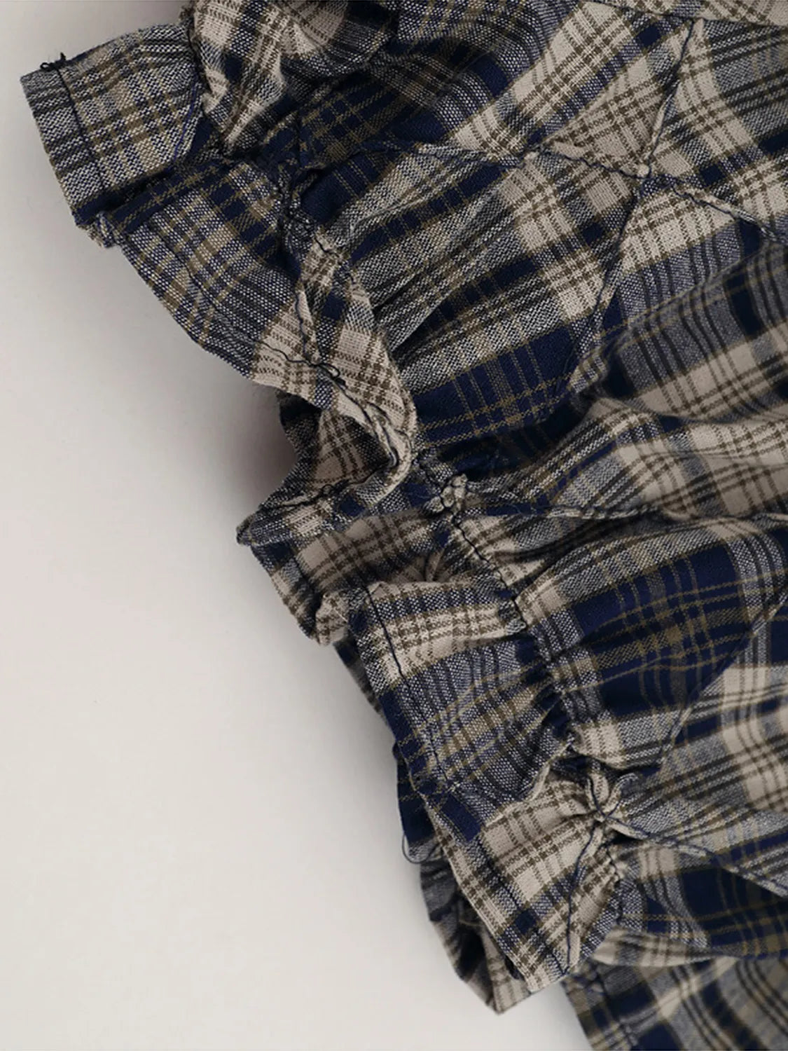 Drawstring Plaid Skort - cas7m
