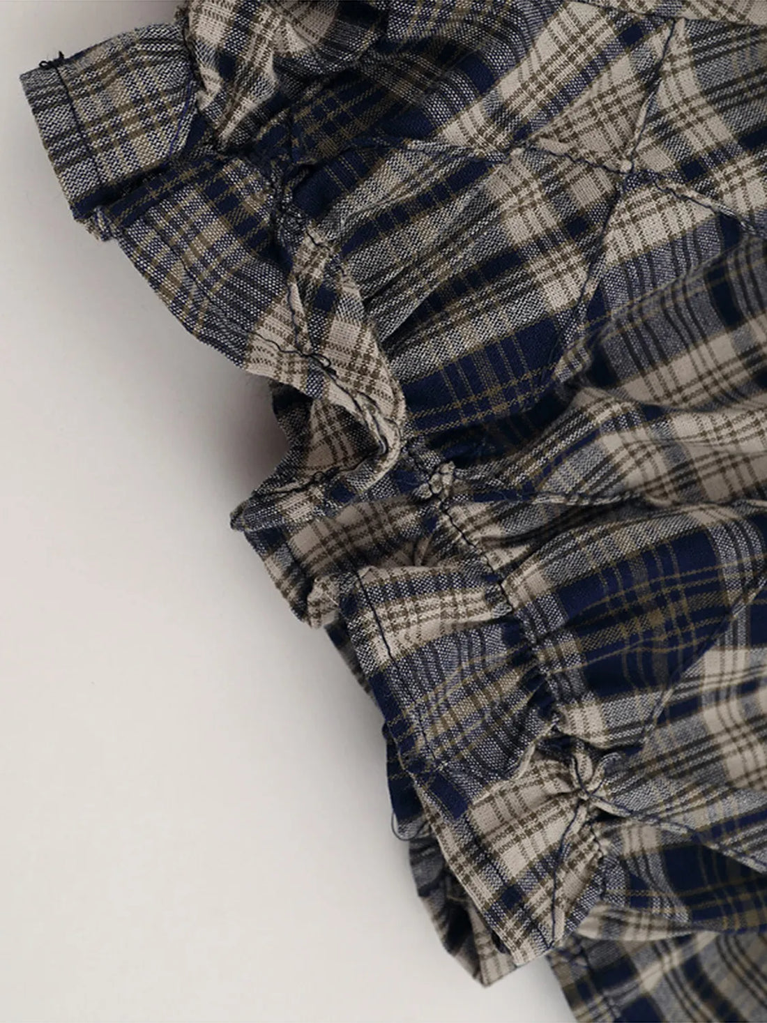 Drawstring Plaid Skort - cas7m