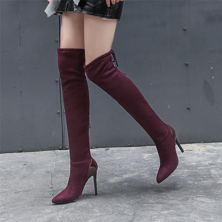 Knee-High Women's Stiletto Stretch Boots