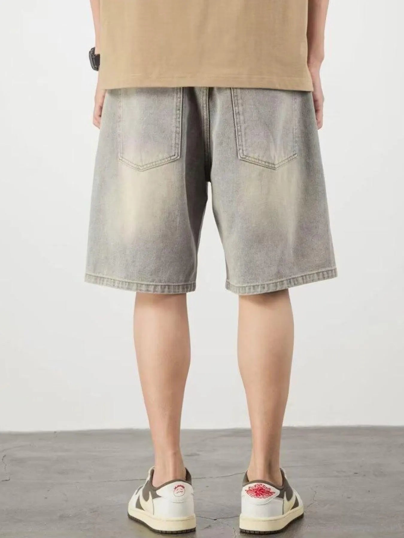 Men's Full Size Distressed Denim Shorts Plus Size - cas7m