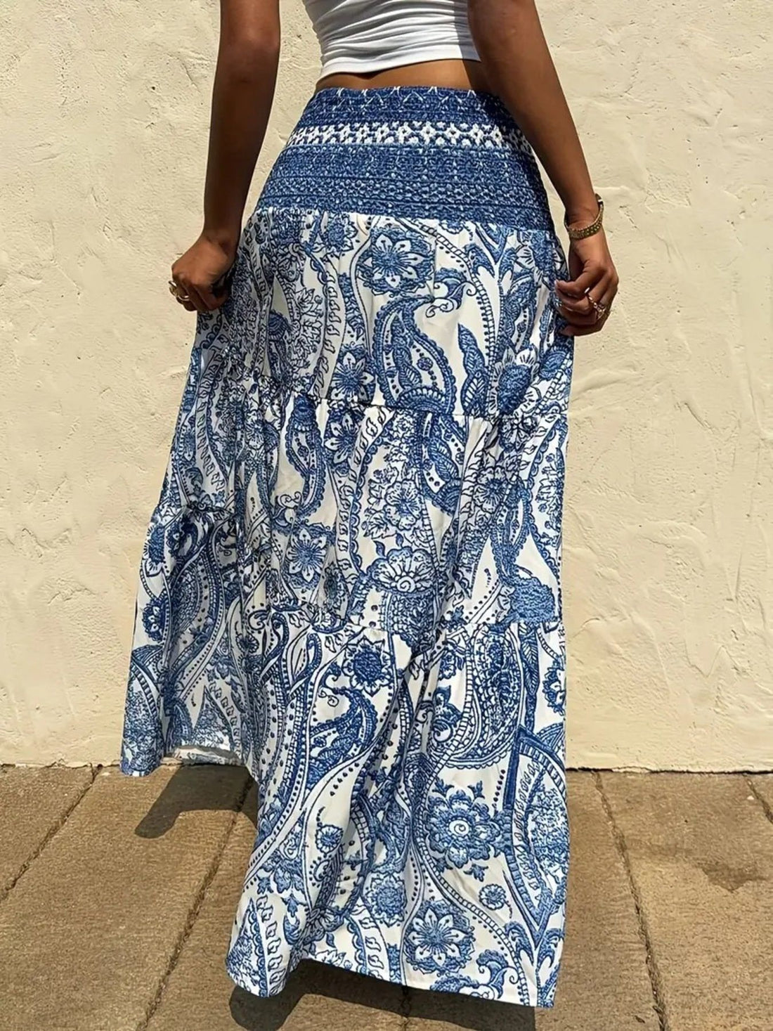 Paisley Print Maxi Skirt - cas7m