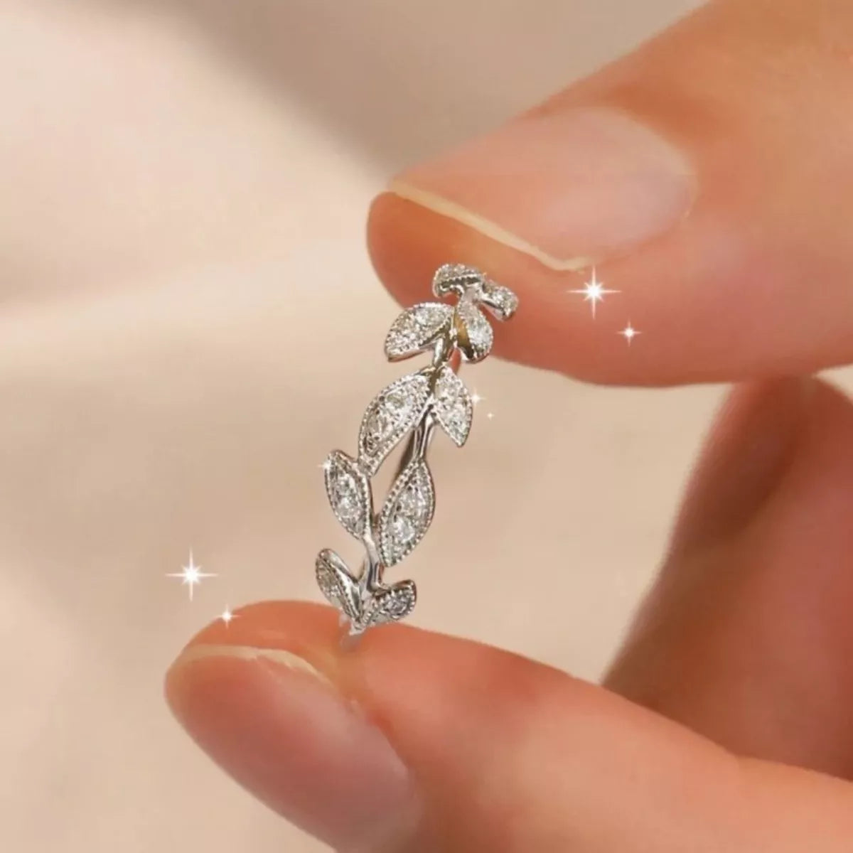 925 Sterling Silver Leaf Ring - cas7m
