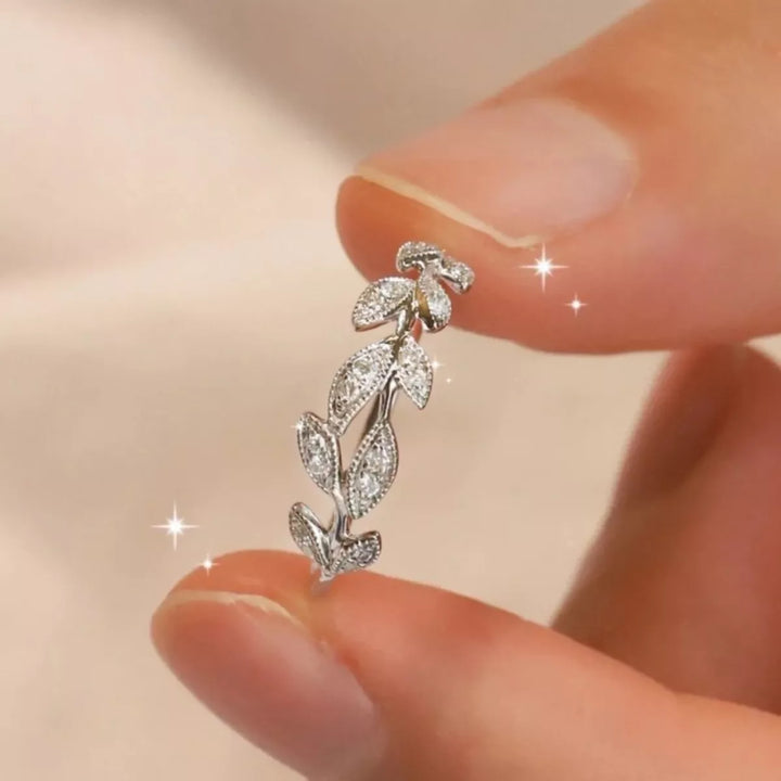 925 Sterling Silver Leaf Ring - cas7m