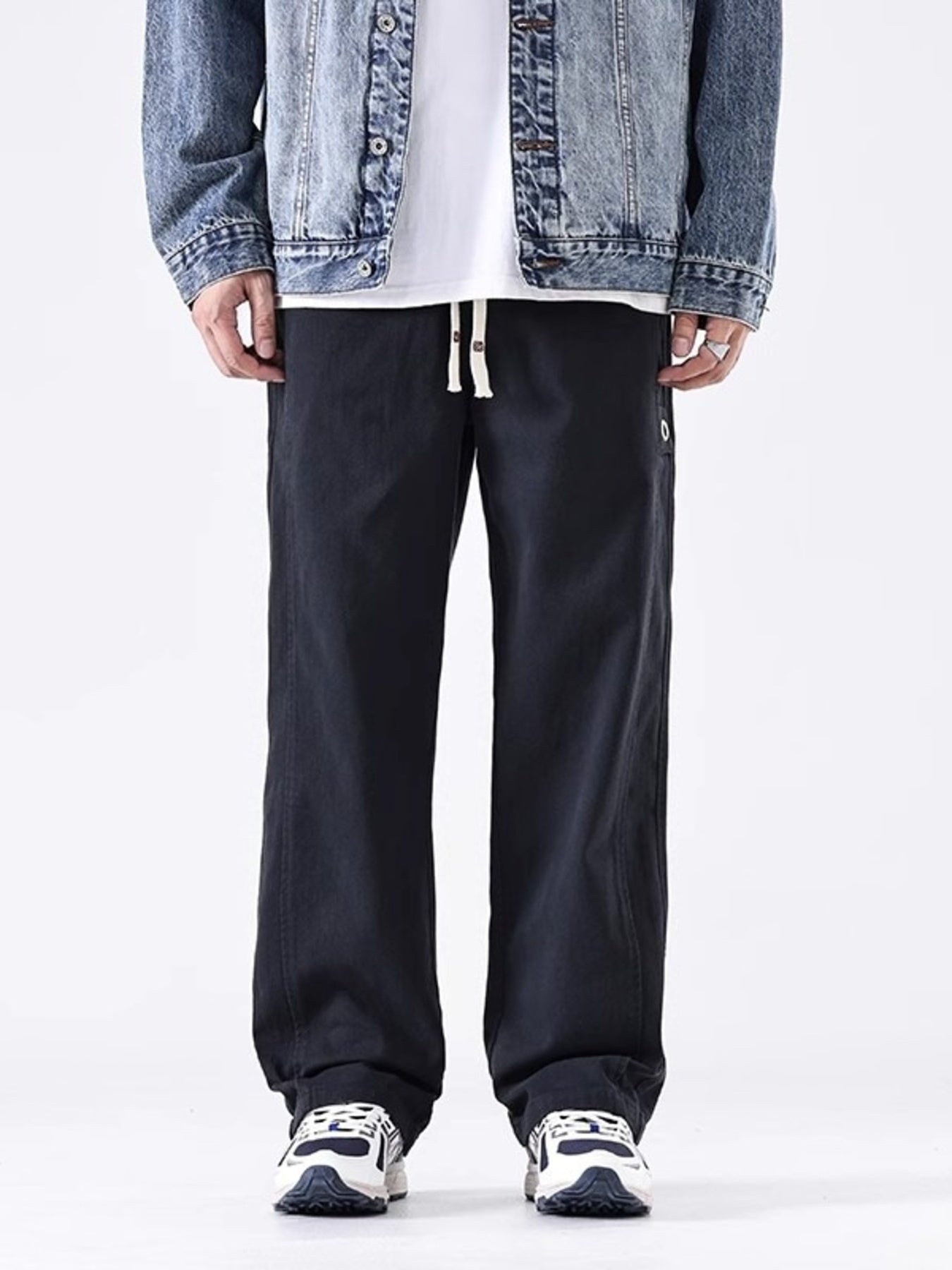 Men's Plus Size Loose Fit Drawstring Casual Pants - cas7m