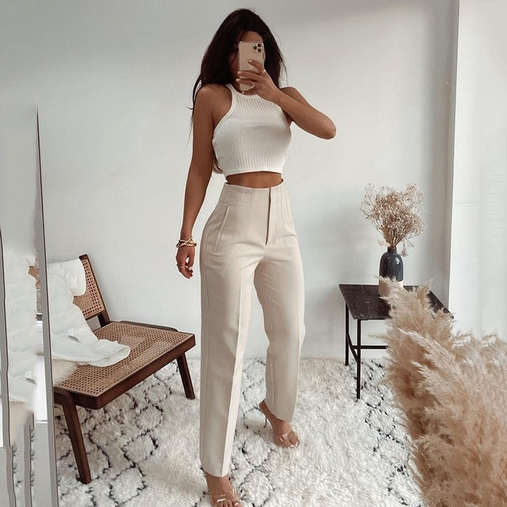 Women's Casual Fashion Straight Leg Pants - cas7m
