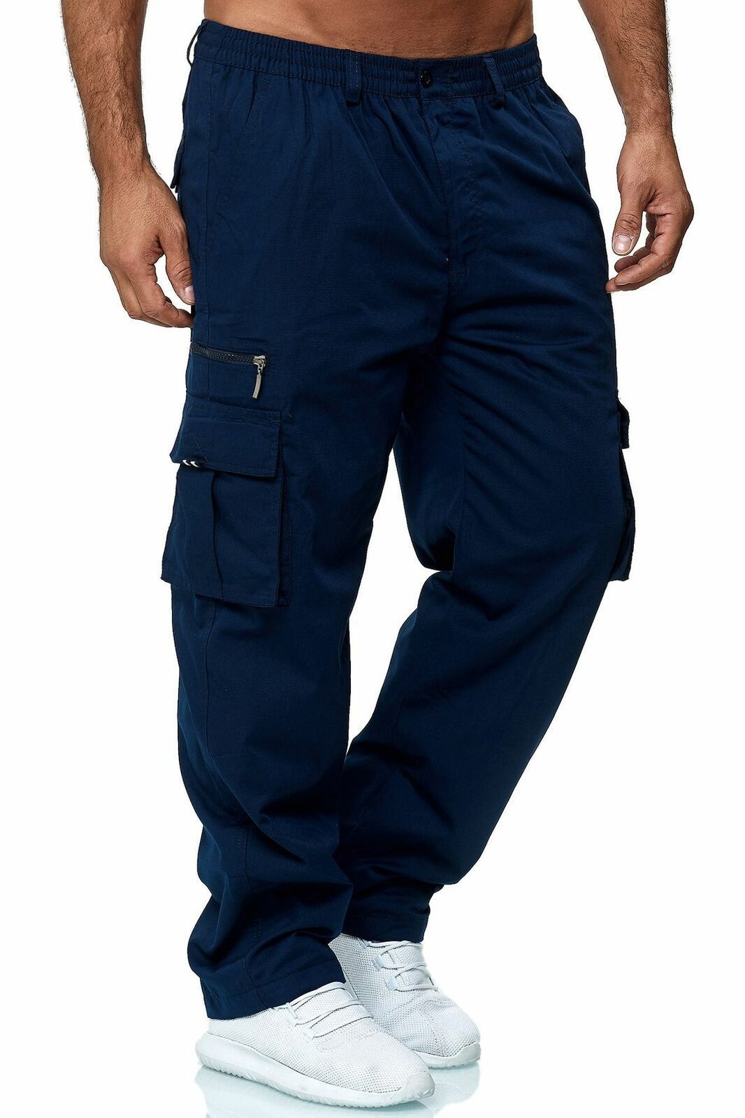 Men's Casual Multi-pocket Loose Straight Cargo Pants - cas7m
