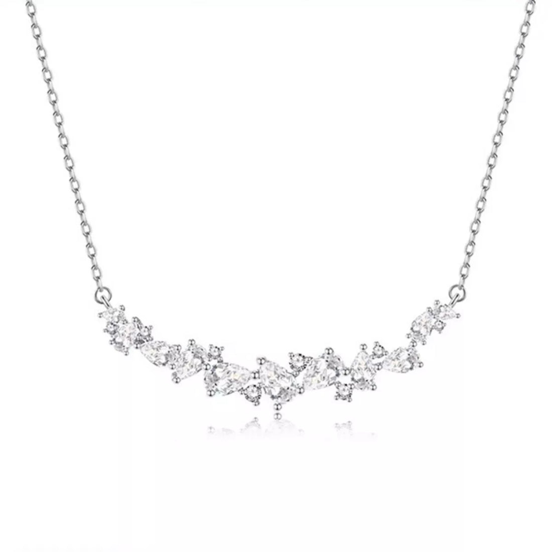 925 Sterling Silver Zircon Necklace - cas7m