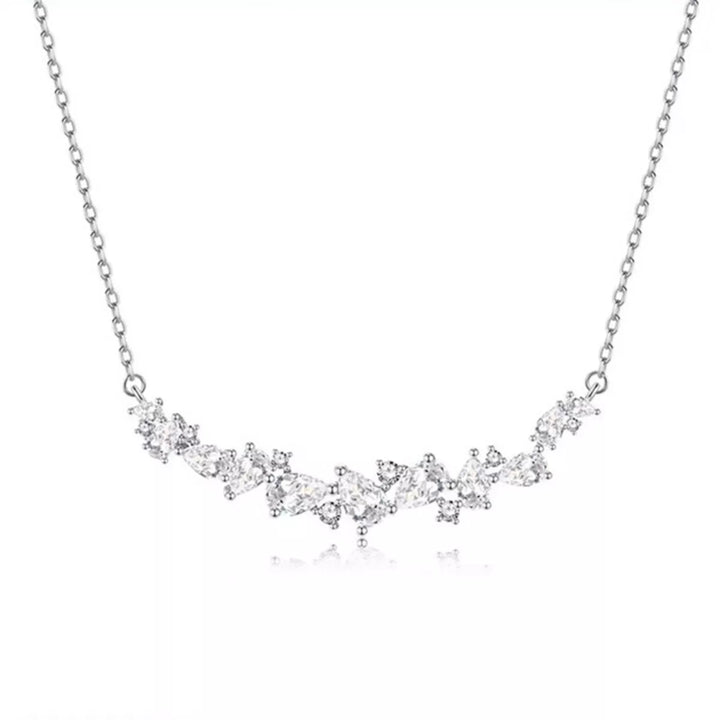 925 Sterling Silver Zircon Necklace - cas7m