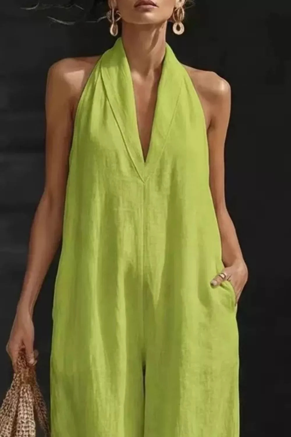 CozyPocket Polyester Dress - Easy Care & Stylish Comfort - cas7m