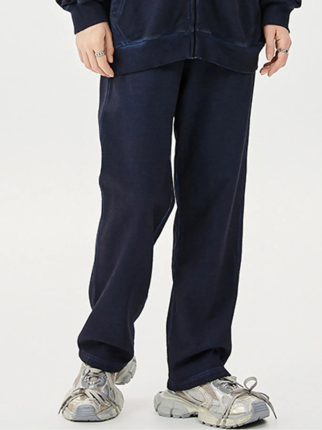 Men's Drawstring Washed Straight Sweatpants - cas7m