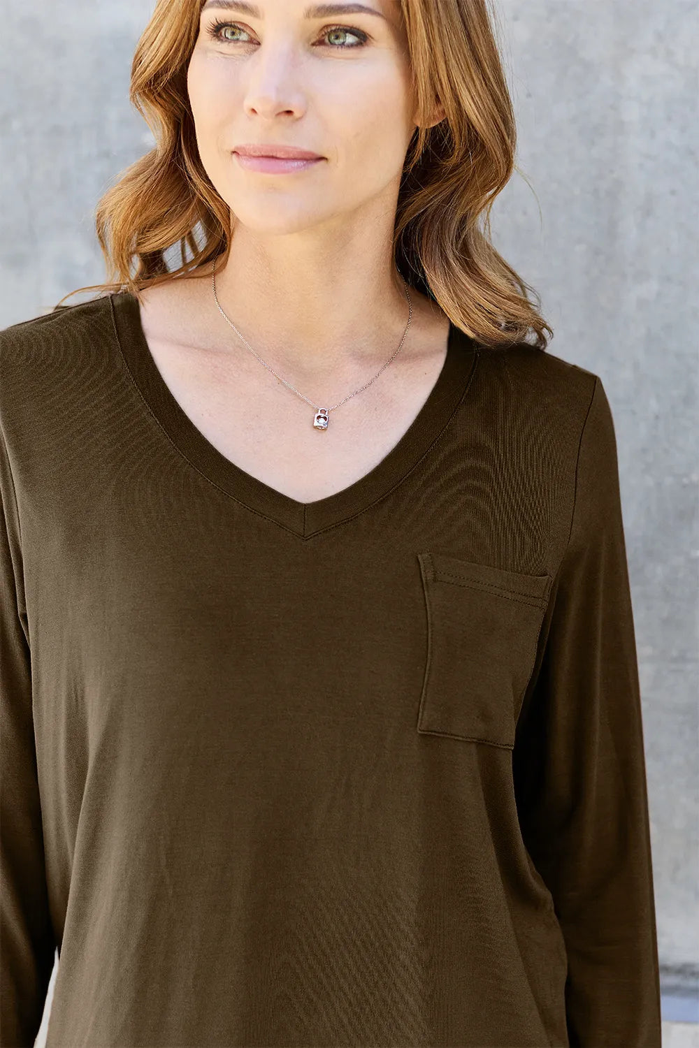 Basic Bae Full Size V-Neck Long Sleeve Top - cas7m