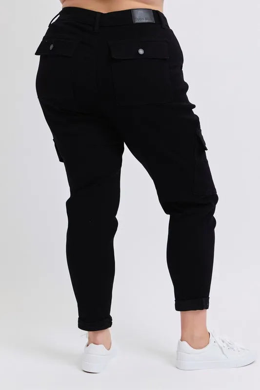 Judy Blue Full Size High Waist Cargo Cuffed Jogger Plus Size - cas7m
