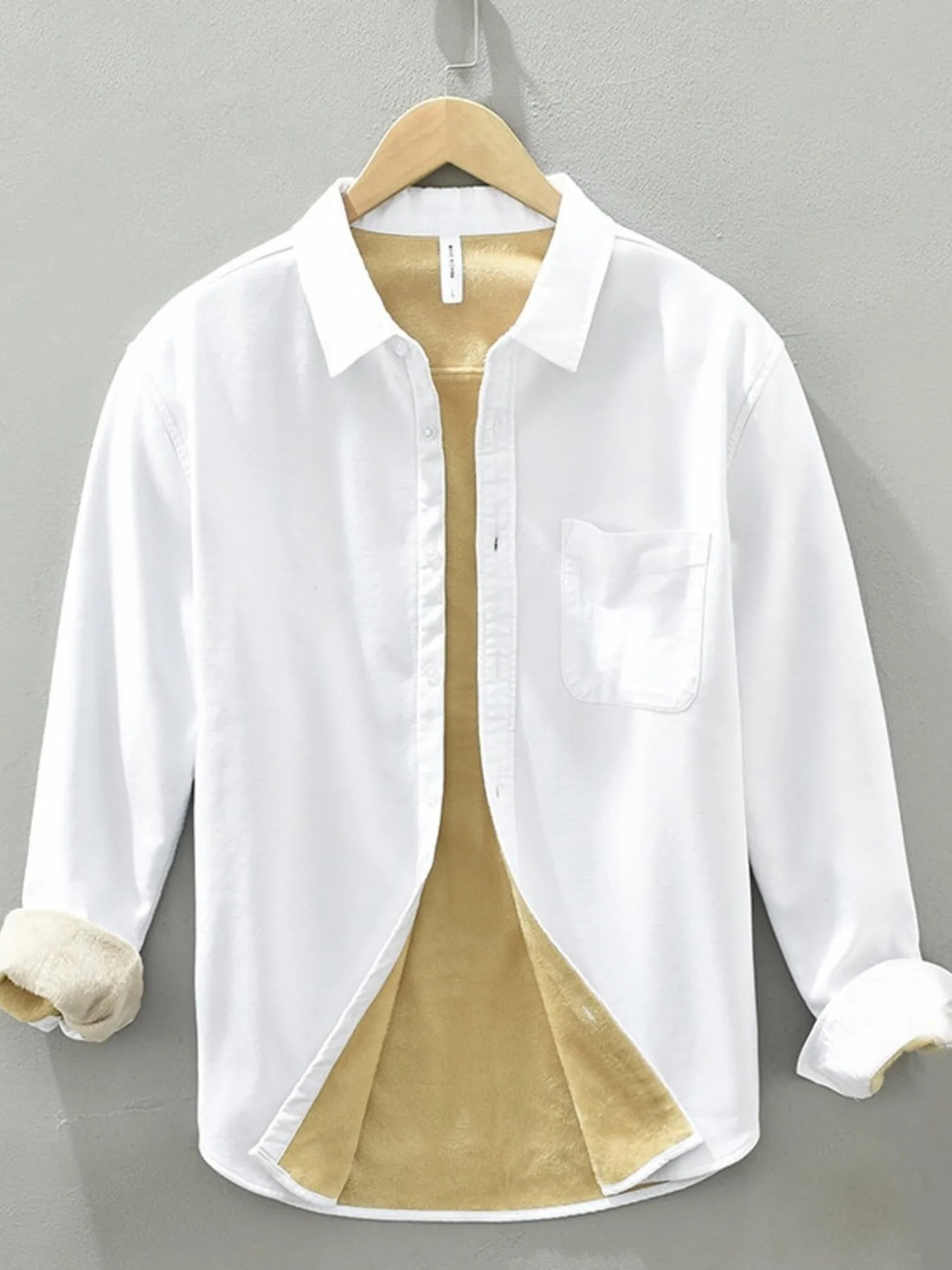Men's Plus Size Button Up Long Sleeve Shirt - cas7m