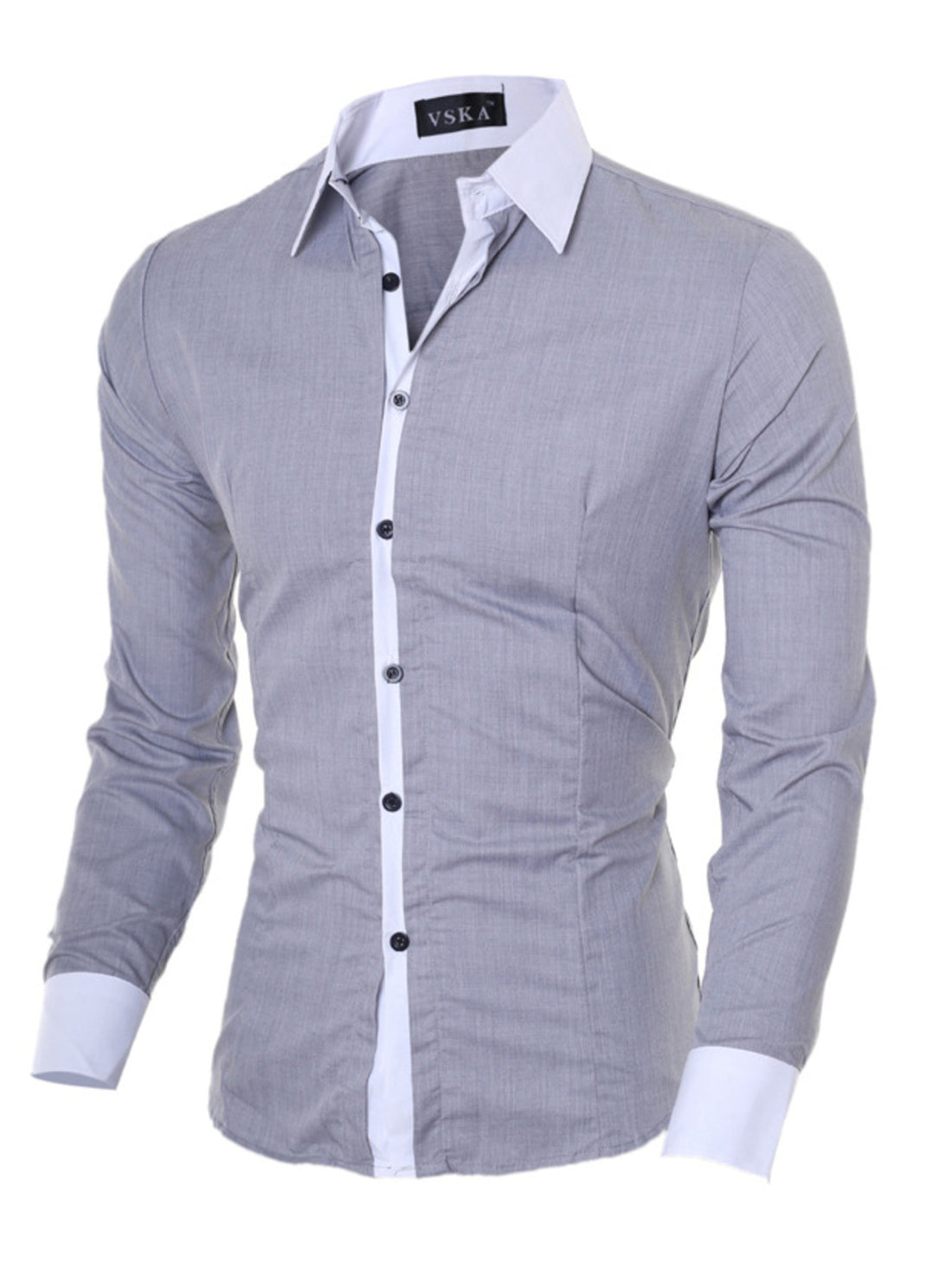 Men's Slim Fit Long Sleeve Shirt - cas7m
