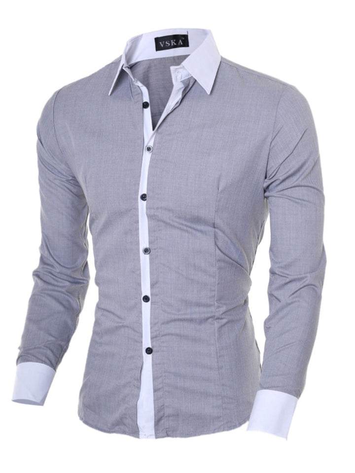 Men's Slim Fit Long Sleeve Shirt - cas7m