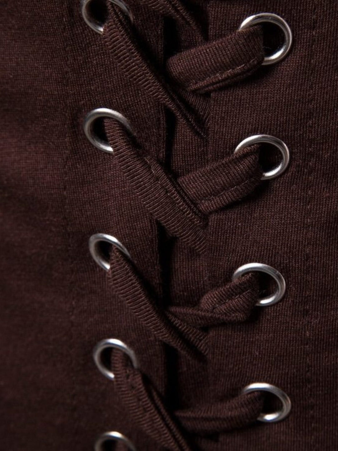 Men's Lace-Up Asymmetric Hem T-Shirt - cas7m