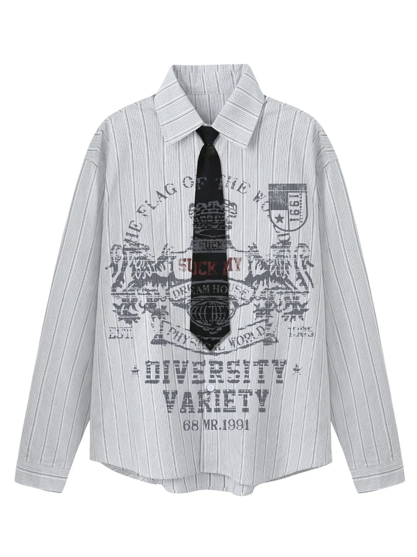Men's Striped Button Up Long Sleeve Shirt - cas7m
