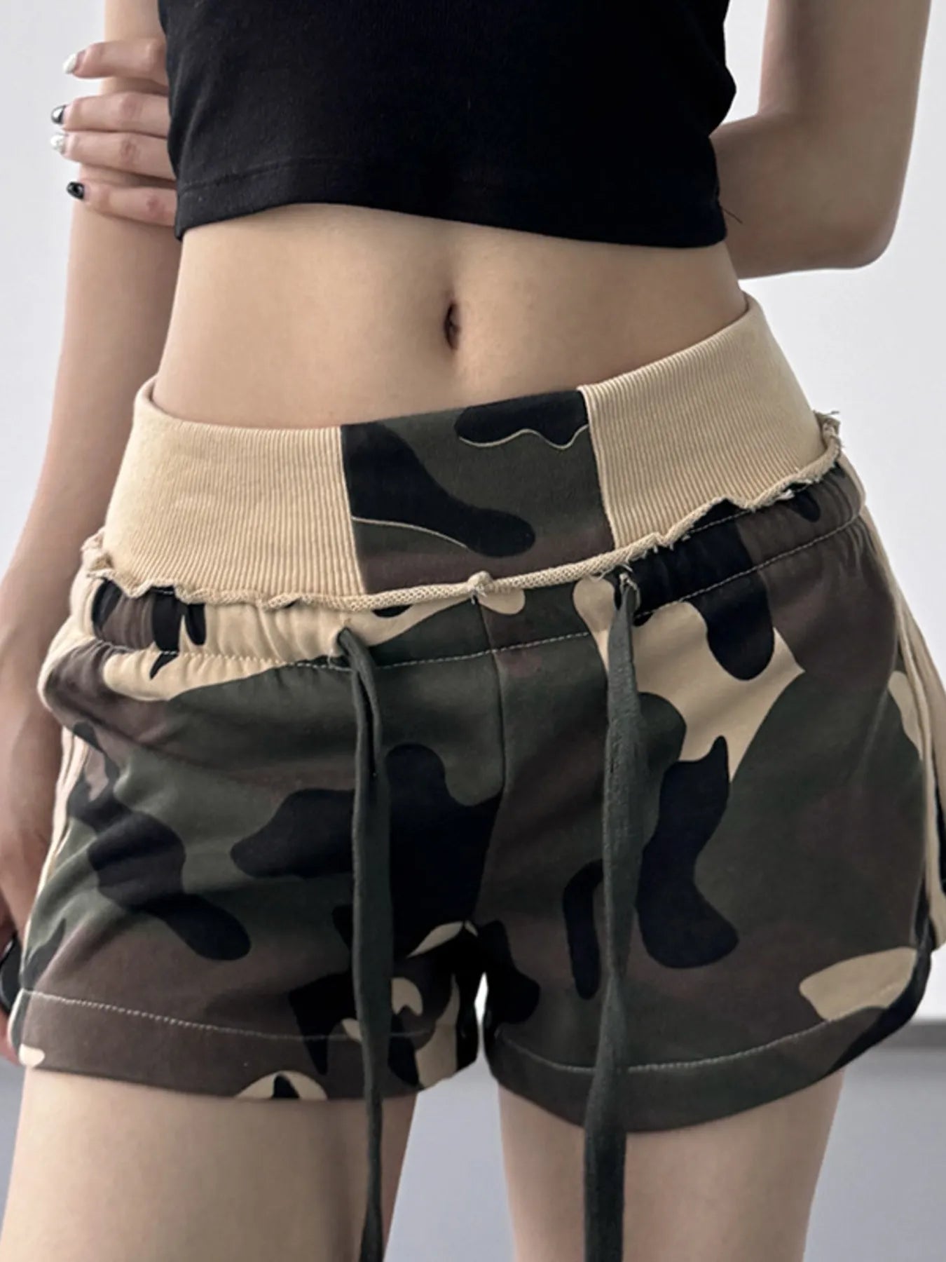 Camouflage Drawstring Shorts - cas7m